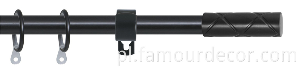 Black diamond pattern curtain rod